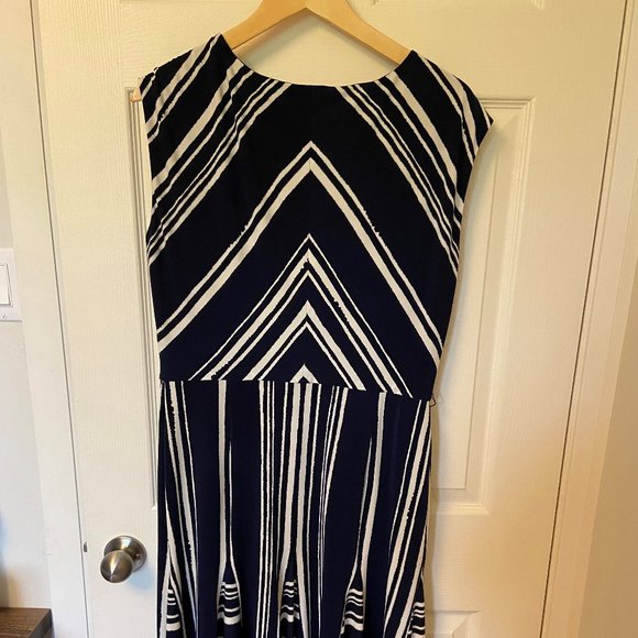 Navy & White Striped Dress - Picture 3 of 4